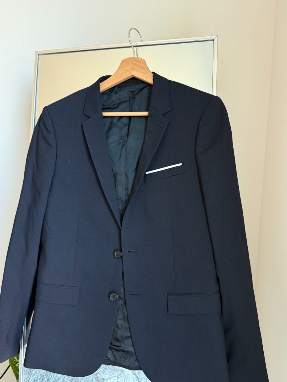 The Kooples Navy Wool Blazer Mens 46 Fitted